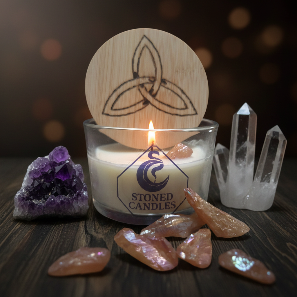 Champagne Aura - Triquetra Lid Open Lit